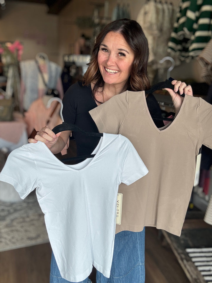 Seamless Reversible Short Sleeve Top