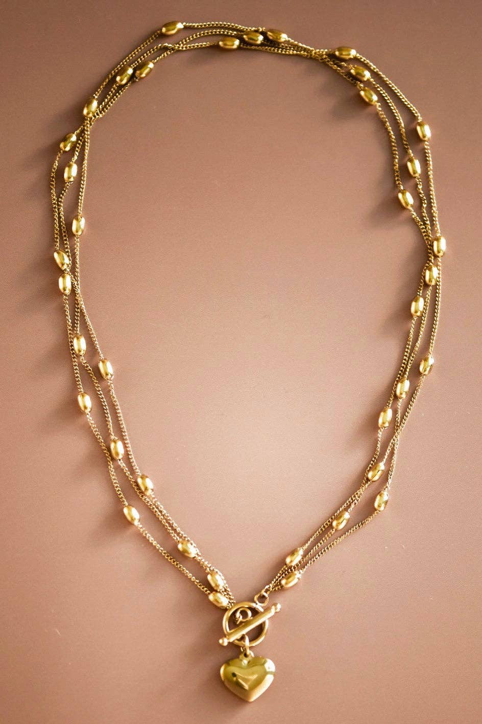 18K Gold Plated Waterproof Stainless Steel Chain Necklace - 6989