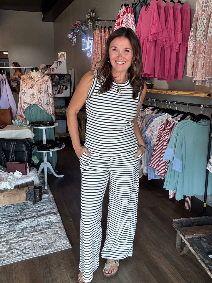 Striped Wide Leg Pant