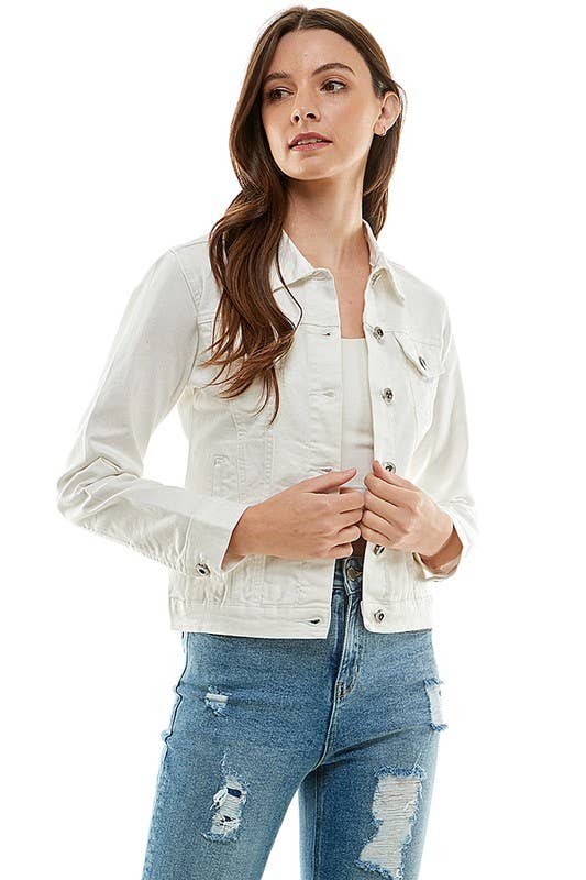 Plus Size Spandex  Ladies  Casual Denim Jacket