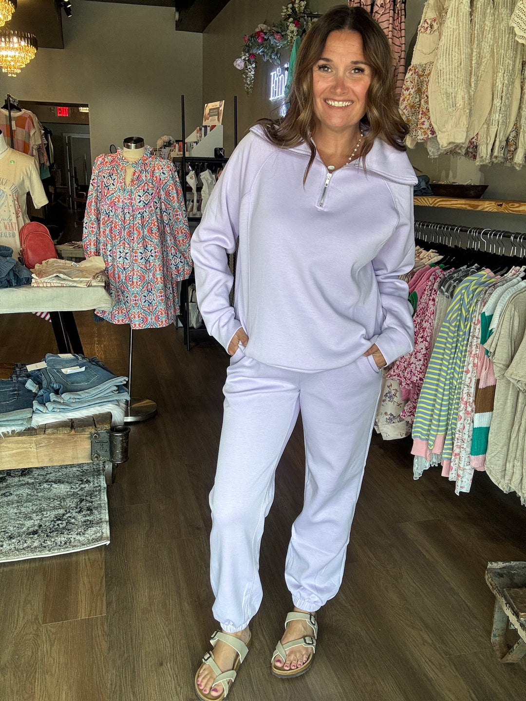 Quarter Zip Pullover & Jogger Lounge Set