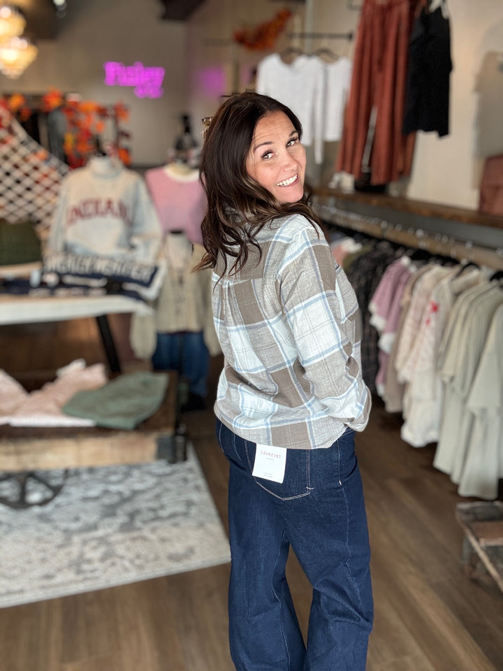 Fall Flannel Button-Down Shirt