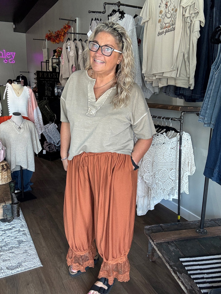 Pumpkin Spice Lace Bloomer Pants