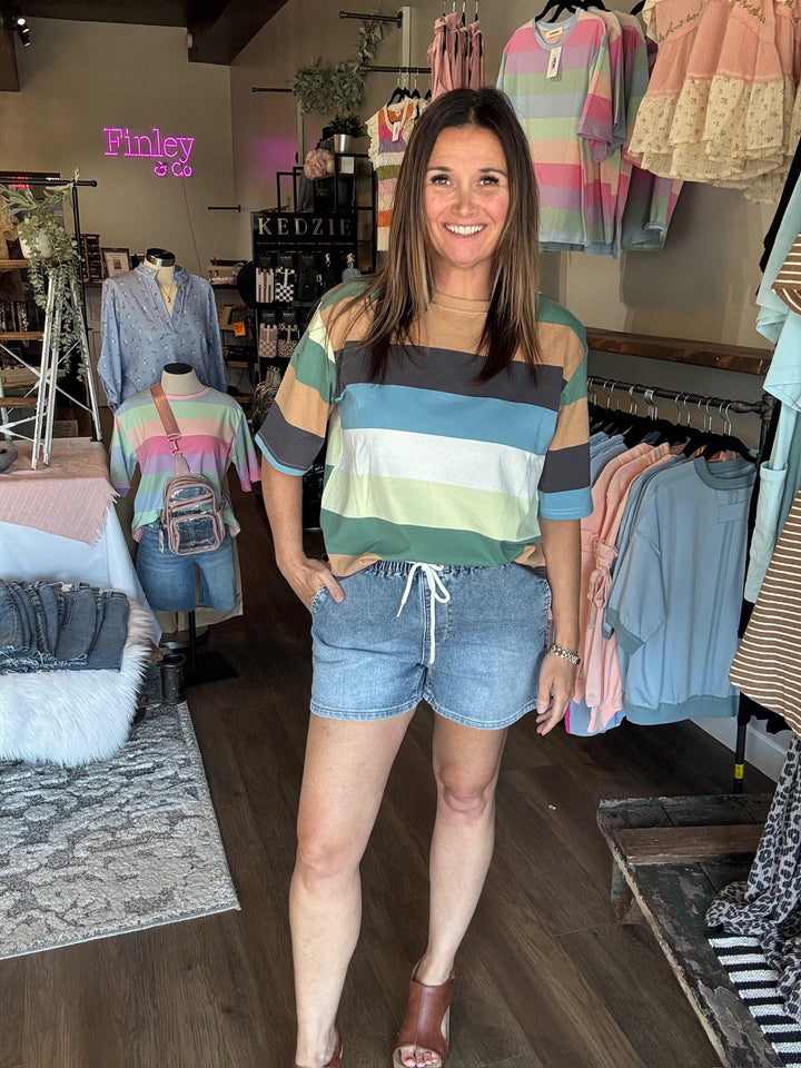 Lovervet High RIse Pull on Denim Shorts