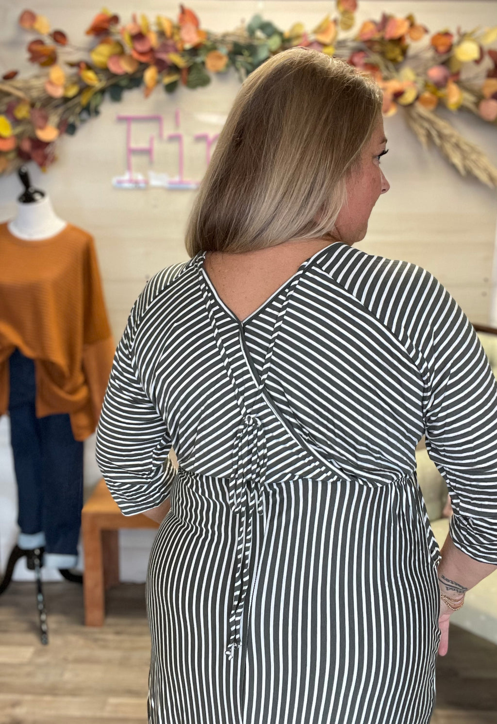 Olive Stripe Dress