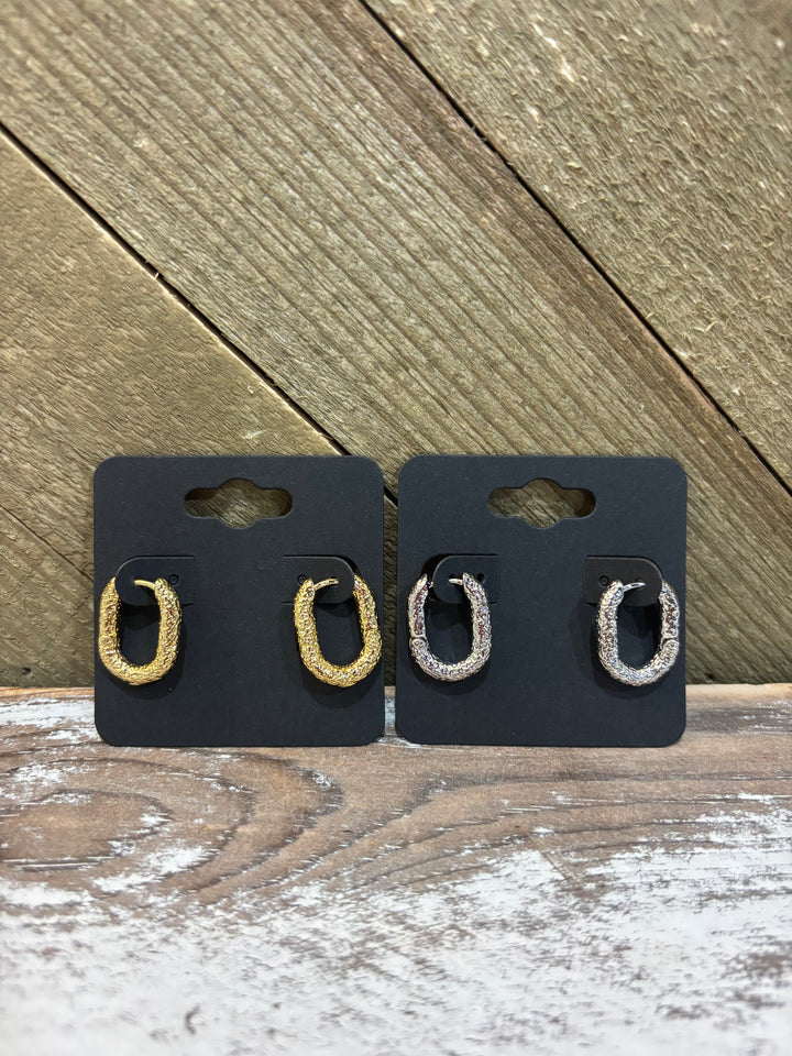 Textured Huggie Hoop Earrings