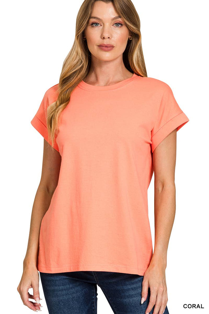 Cotton Crew Neck Short Sleeve T Shirt