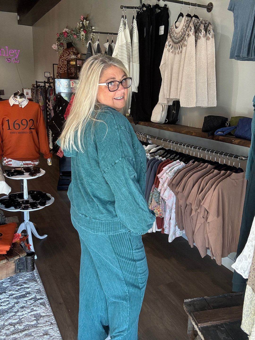 Green Mineral Wash Sweatpants