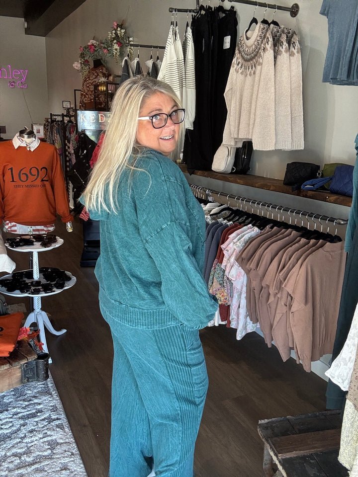 Green Mineral Wash Sweatpants
