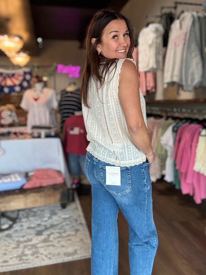 Coastal Lace Trim Blouse
