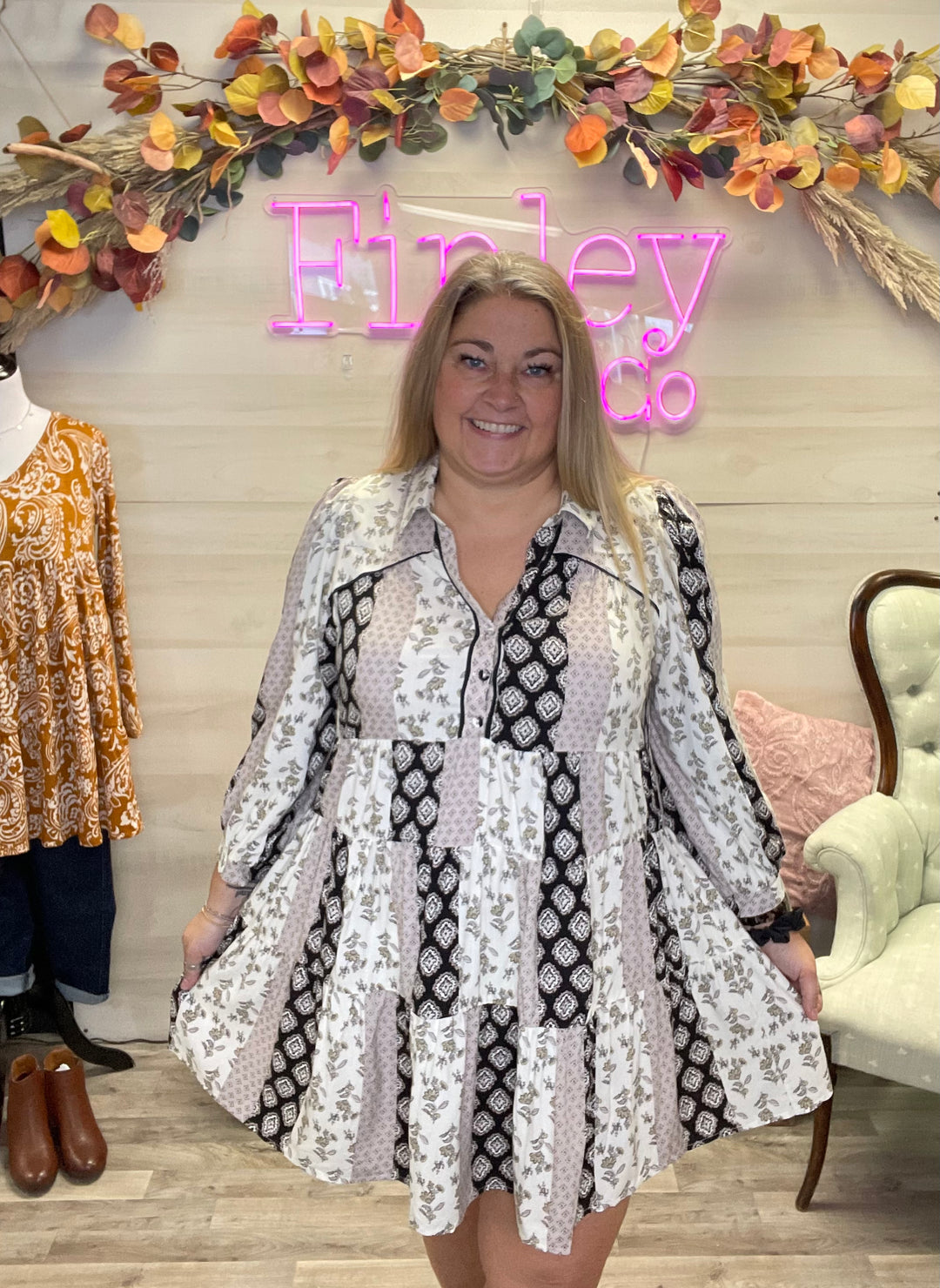 Printed Tiered Dress