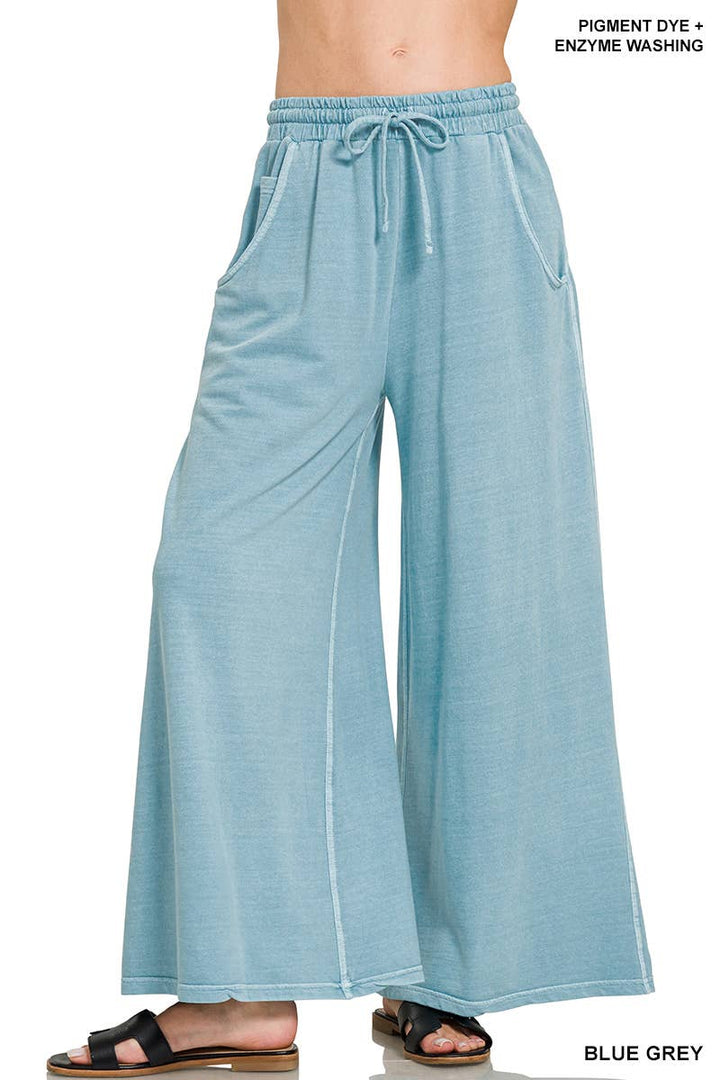 1016 French Terry Pigment Dye & Enzyme Wash Pants w/ Pockets SI-2