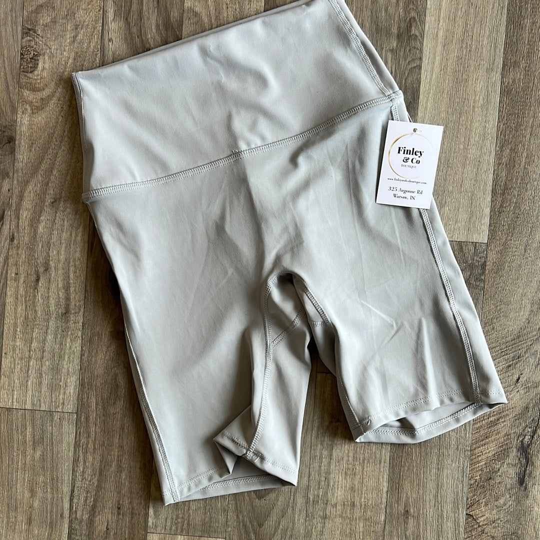 Grey Biker Shorts No Pockets