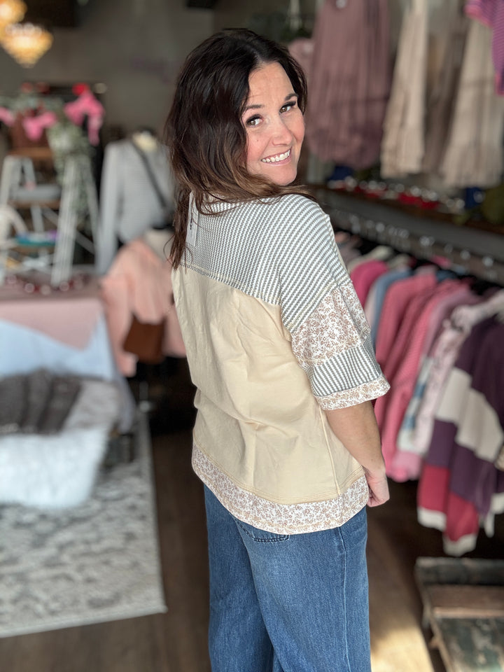 Patchwork Collared Tee