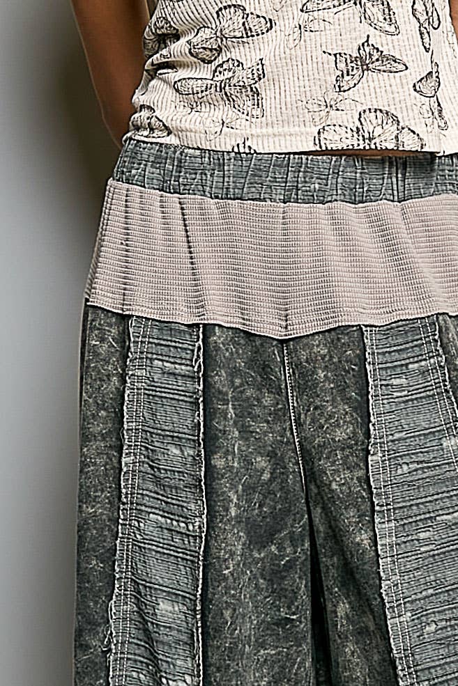 French Terry Ruffle Hem Straight-Leg pants