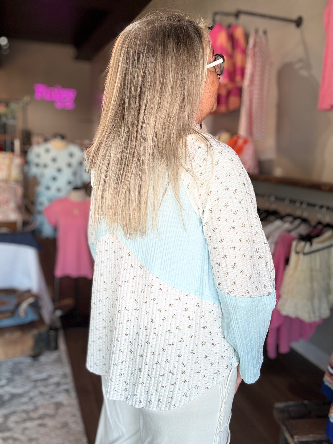Sweet Sky Patchwork Top