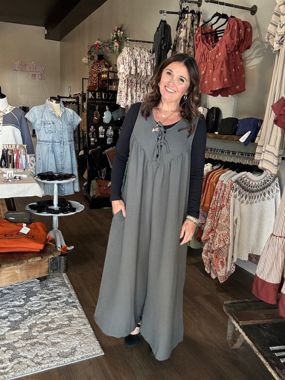 Grey Bow Sleeveless Jumpsuit