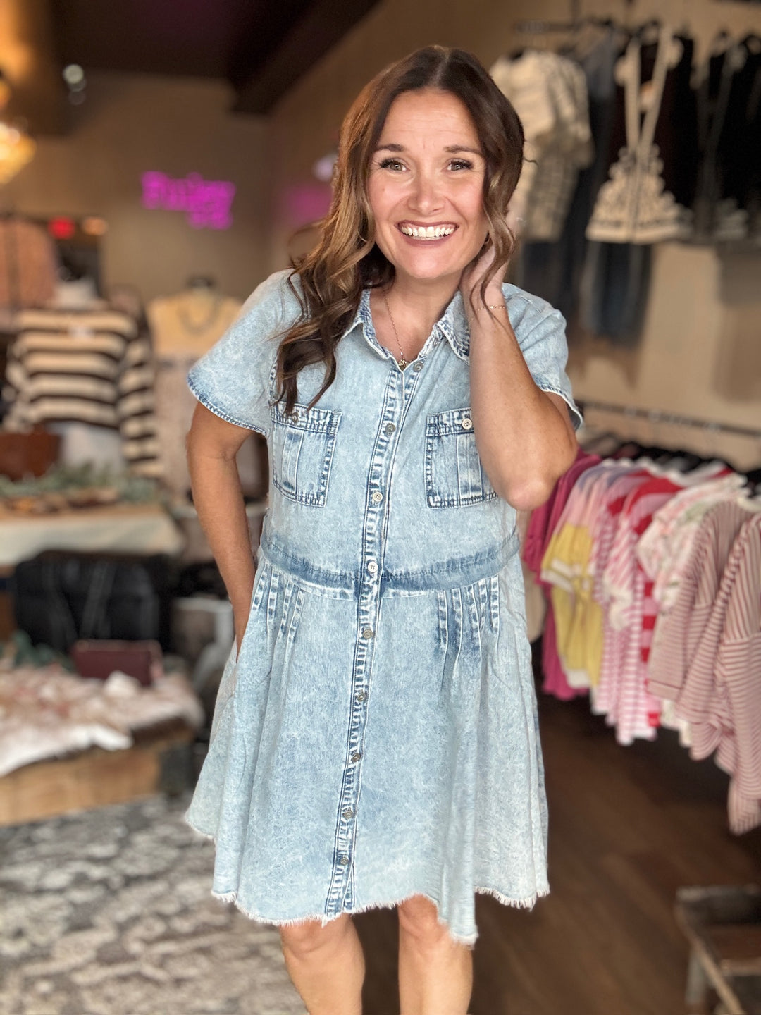 Denim Button Down Dress