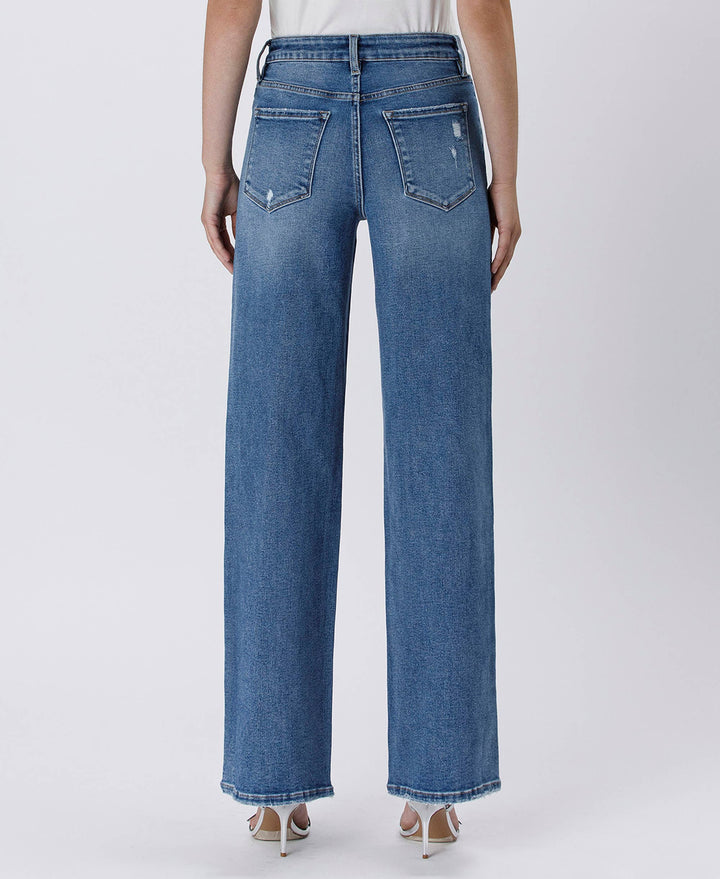 TUMMY CONTROL SUPER HIGH RISE BAGGY WIDE JEANS LV1574