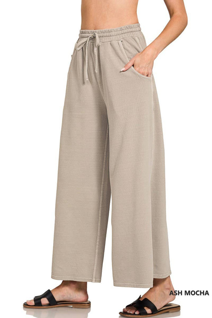 1016 French Terry Pigment Dye & Enzyme Wash Pants w/ Pockets SI-2