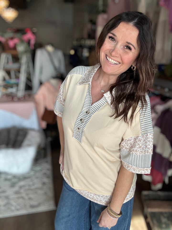 Patchwork Collared Tee