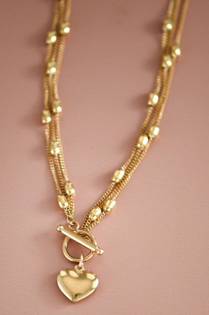 18K Gold Plated Waterproof Stainless Steel Chain Necklace - 6989