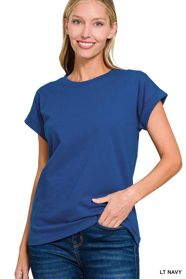 Cotton Crew Neck Short Sleeve T Shirt