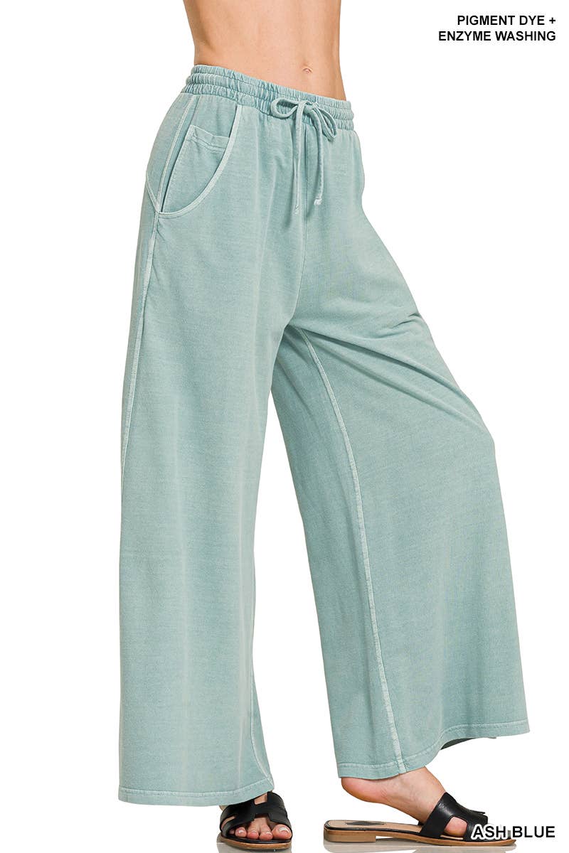 1016 French Terry Pigment Dye & Enzyme Wash Pants w/ Pockets SI-2