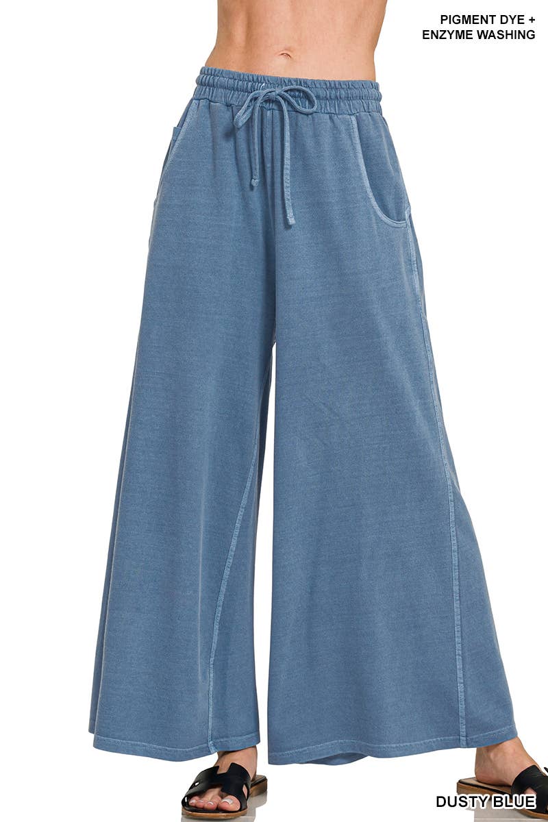 1016 French Terry Pigment Dye & Enzyme Wash Pants w/ Pockets SI-2