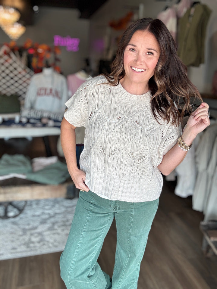 Cozy Season Cable Knit Sweater Top