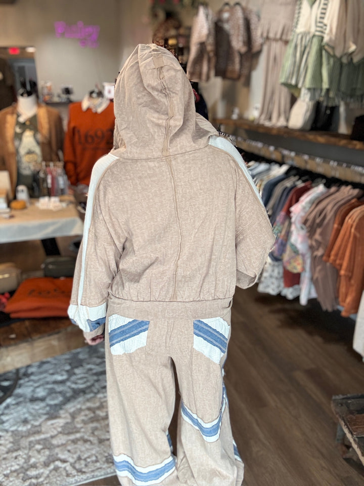 POL Tan Zip Up Hoodie