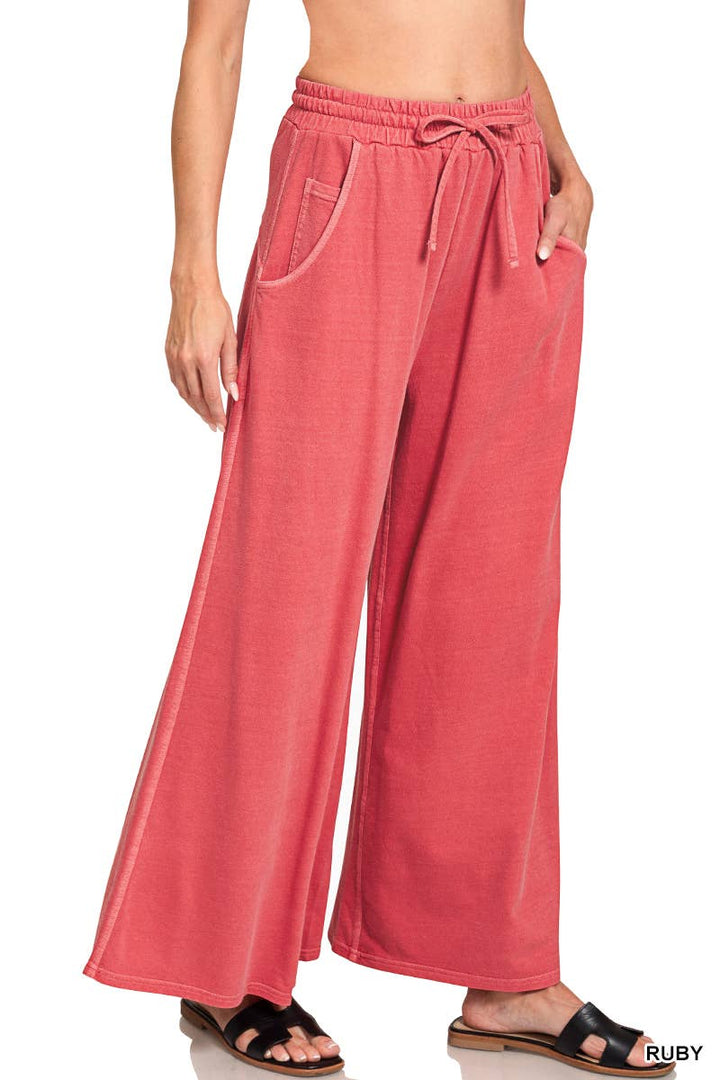 1016 French Terry Pigment Dye & Enzyme Wash Pants w/ Pockets SI-2