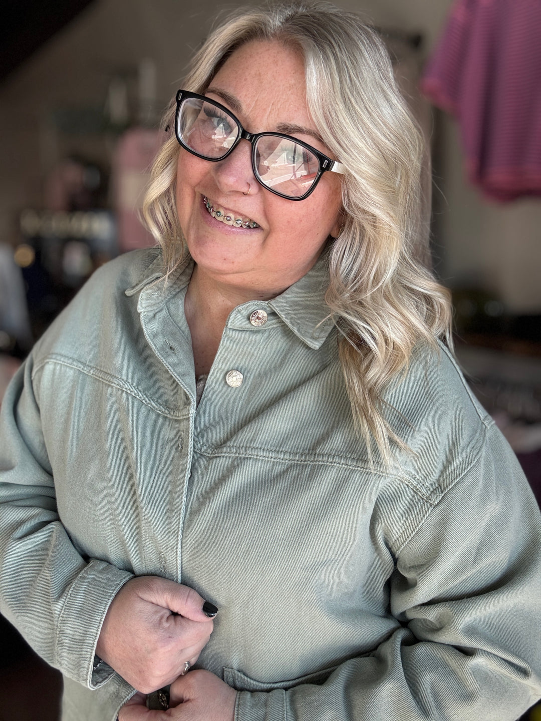 Spring Sage Denim Jacket