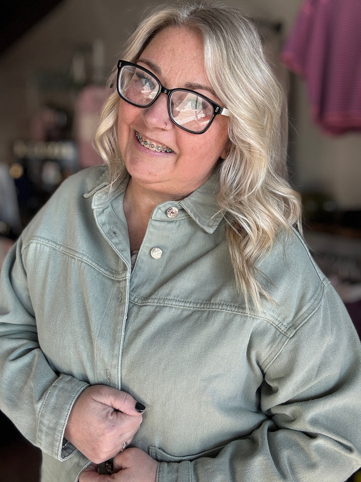 Spring Sage Denim Jacket