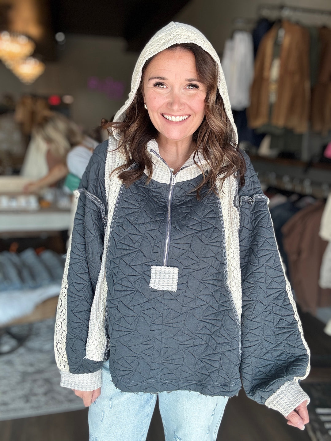 Pol Quilted Hooded Sweatshirt