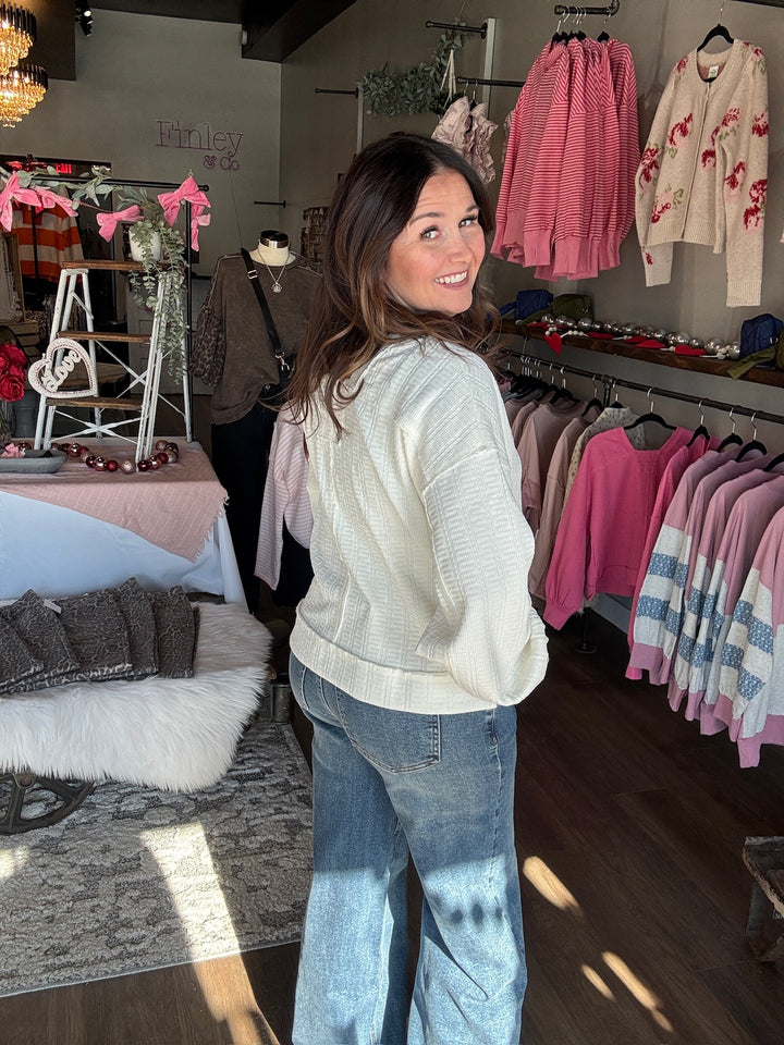 Textured Oversized Knit Top