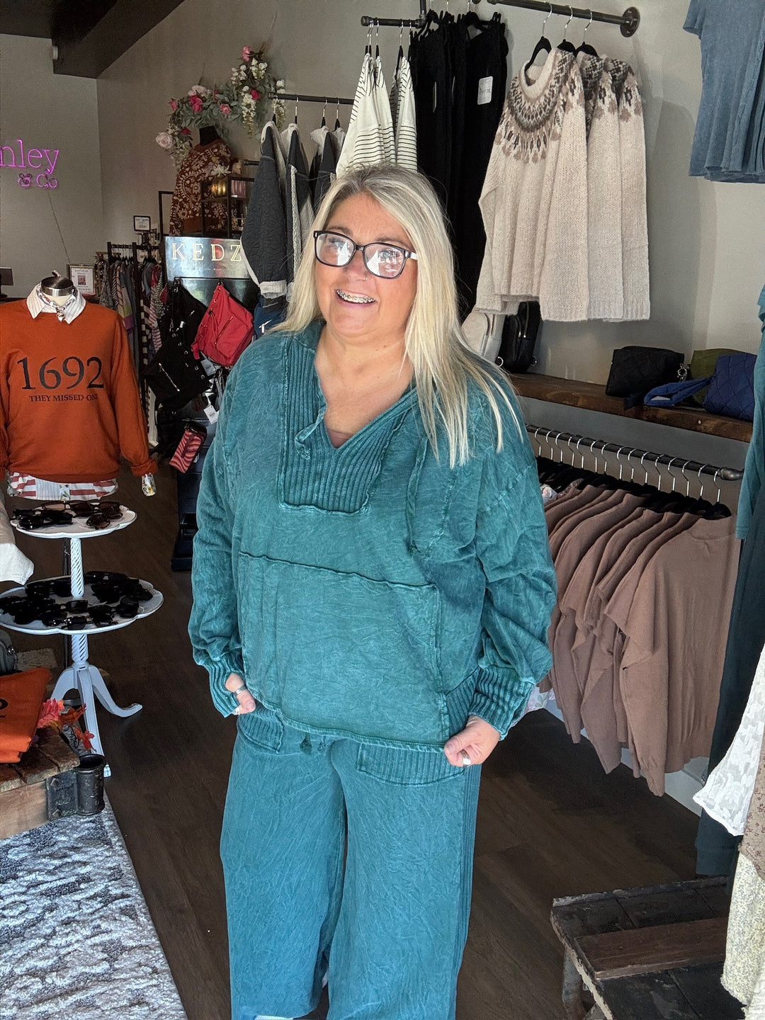 Green Mineral Wash Sweatpants