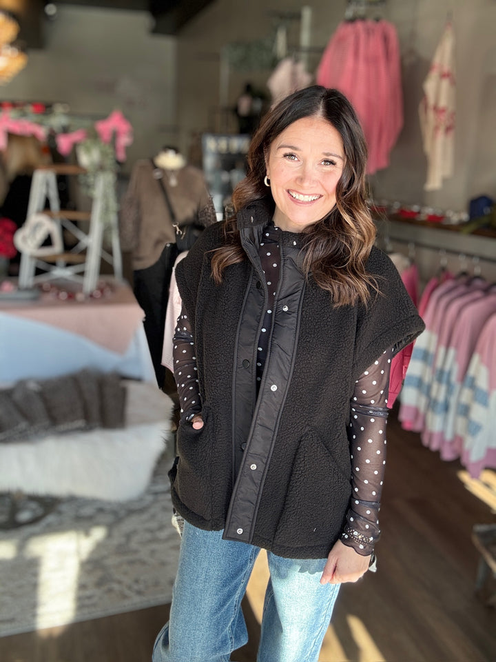 Cozy Black Fleece Vest