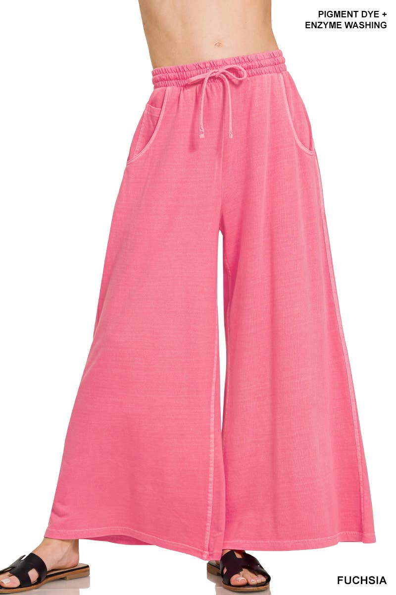 1016 French Terry Pigment Dye & Enzyme Wash Pants w/ Pockets SI-2