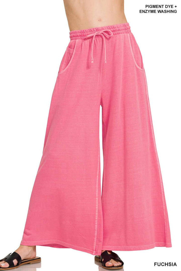 1016 French Terry Pigment Dye & Enzyme Wash Pants w/ Pockets SI-2