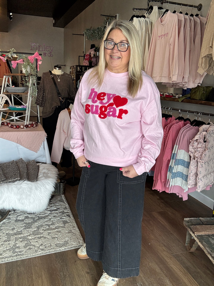 Black Denim Wide Leg Pants