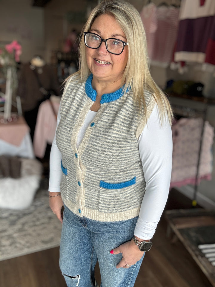 Cool Winter Striped Sweater Vest