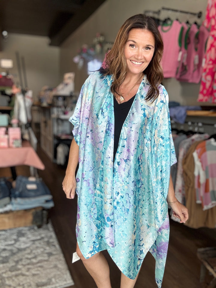 Silky Abstract Kimono