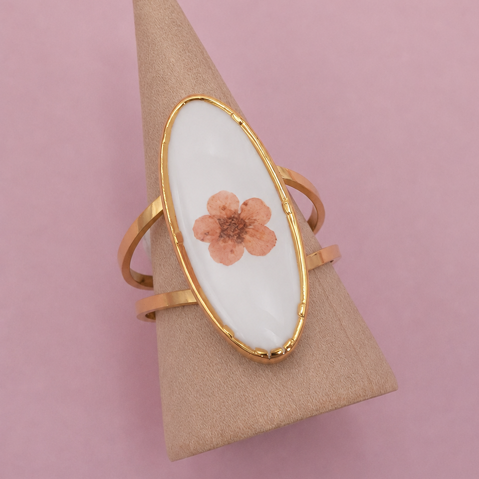 18K STAINLESS STEEL TARNISH FREE FLORAL RINGS