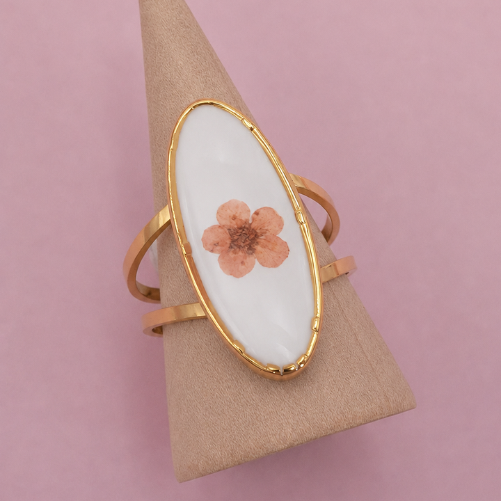 18K STAINLESS STEEL TARNISH FREE FLORAL RINGS