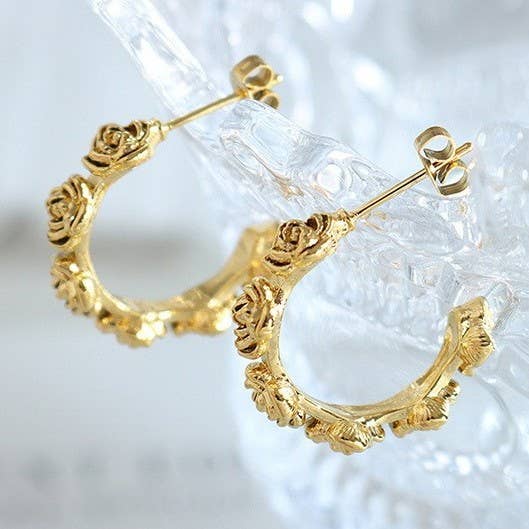 18K STAINLESS STEEL WATERPROOF TARNISH FREE HOOPS