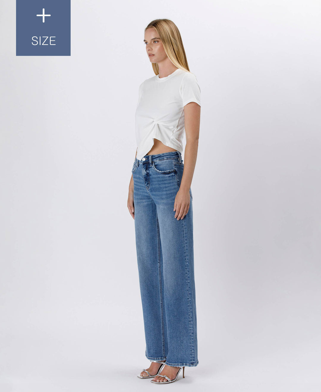 PLUS SIZE TUMMY CONTROL SUPER HIGH RISE BAGGY WIDE LV1574-P