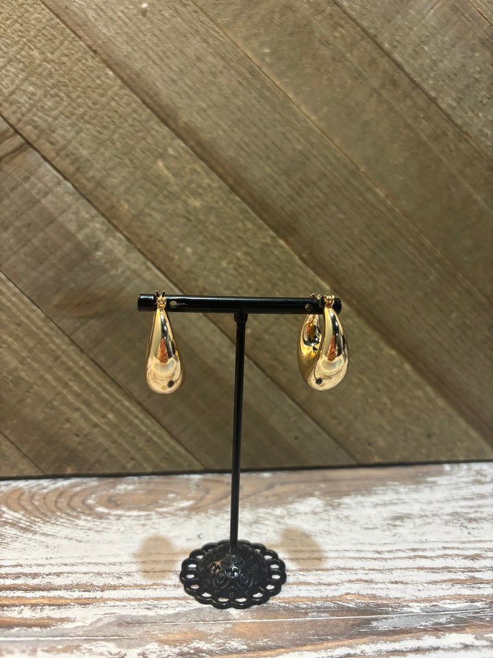 Gold Teardrop Hoop