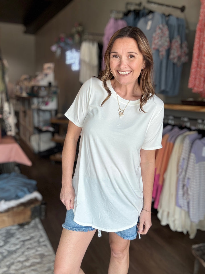 Short Sleeve Rounded Hem Tee