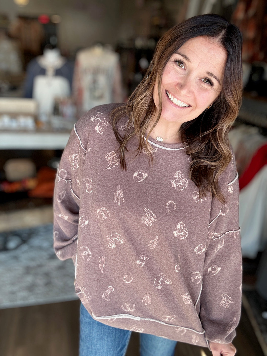 Wild West Brown Crewneck